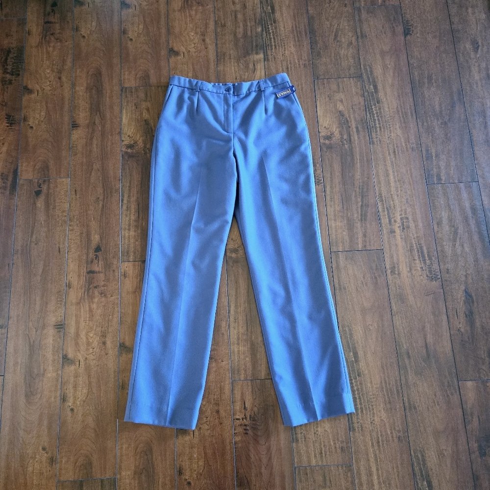 Pendleton Blue Virgin Wool Fully Lined Straight Leg Pleated Pants USA Made Sz 12 - Picture 2 of 9